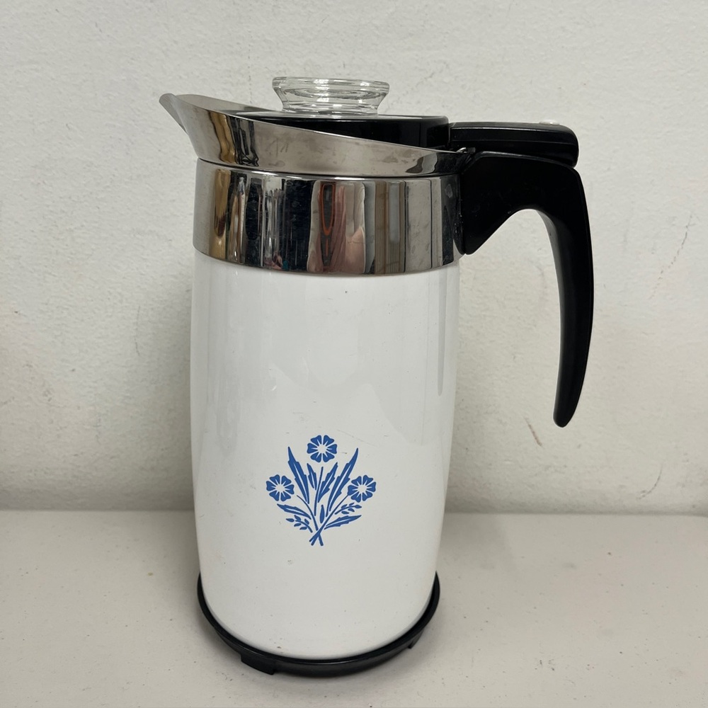 Corningware Vintage percolator blue cornflower coffee maker 10 cup